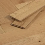 Close-up of oak floor planks showing tongue and groove