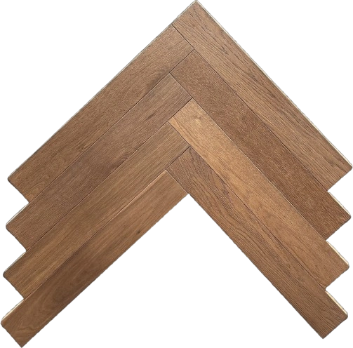 Herringbone wood flooring with natural grain